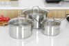 Ảnh Bộ nồi quánh inox 5 đáy nắp kính Sunhouse SHG601 0