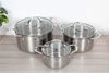 Ảnh Bộ 3 nồi inox 3 đáy nắp kính Elmich Trimax EL-3741 0