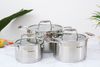 Ảnh Bộ 3 nồi inox 5 đáy nắp kính Kangaroo KG3CS2 0