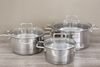 Ảnh Bộ 3 nồi inox 3 đáy nắp kính Hommy BE005 0