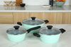 Ảnh Bộ nồi quánh nhôm chống dính nắp kính Green Cook GCS229-T1 0
