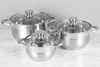Ảnh Bộ 3 nồi inox 5 đáy nắp kính Kangaroo KG878 0