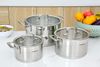 Ảnh Bộ 3 nồi inox 5 đáy nắp kính Kangaroo KG2IP3S5 0