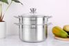 Ảnh Bộ nồi xửng inox 1 đáy nắp kính 24 cm Delites XR001-24 0