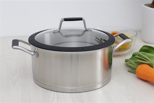 Ảnh Nồi inox 3 đáy nắp kính 16 cm DMX NI005