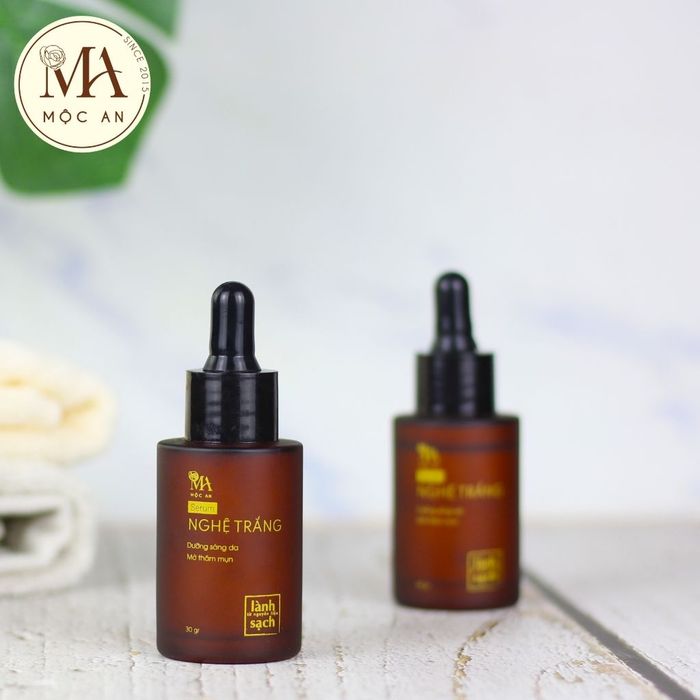 Hình ảnh chân thực Serum Nghệ Trắng Mộc An - phiên bản cao cấp