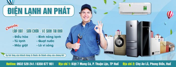 Hình ảnh đội ngũ kỹ thuật viên Điện Lạnh An Phát đang làm việc