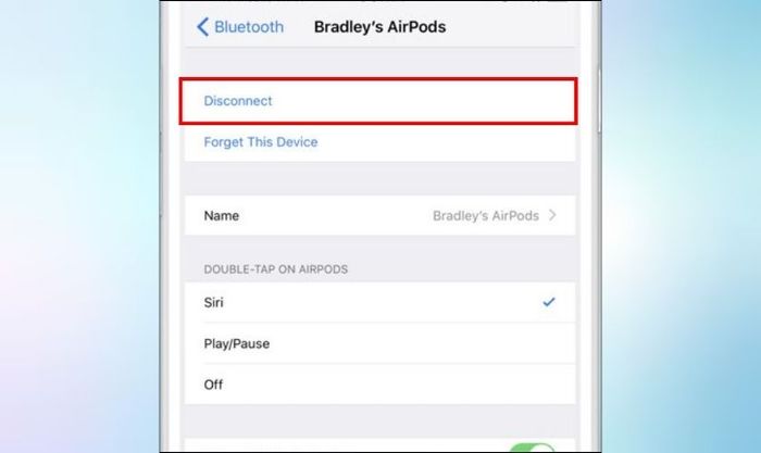 Chọn Ngắt kết nối