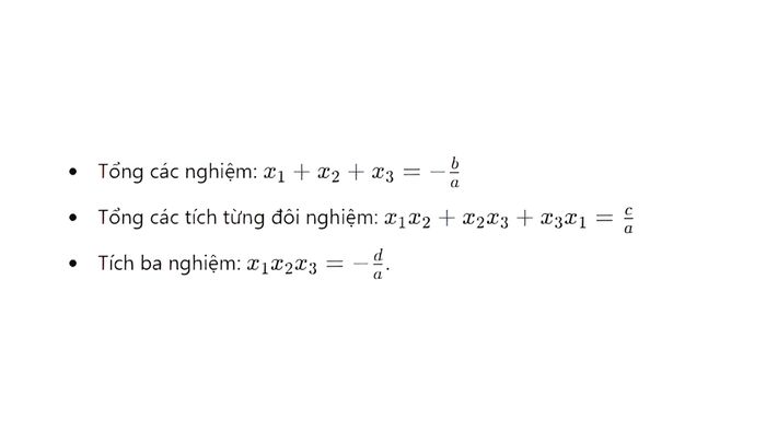 Định lý Viet bậc 3 chính xác nhất