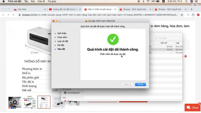 Cài đặt máy in HPRT N41 cho Macbook