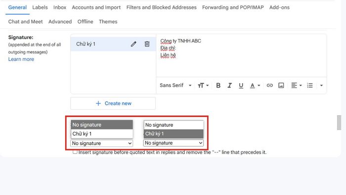 Hướng dẫn cách viết email chuyên nghiệp - Bước 4: Tạo chữ ký