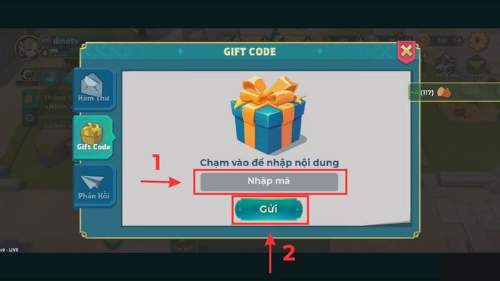 Hướng dẫn nhập mã code Cấm Giới 2 - bước 1