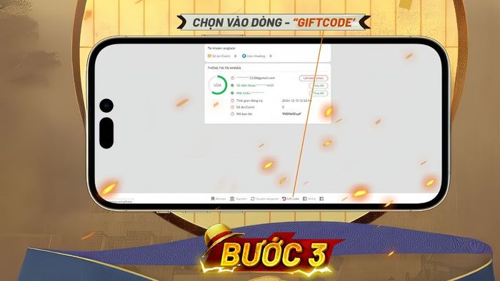 Cách nhập code GOMU Đại Chiến bước 3