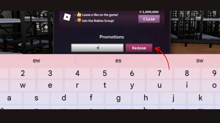 Hướng dẫn nhập mã Shrimp Game bước 3