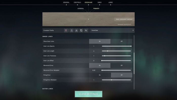 Hướng dẫn tùy chỉnh tâm ngắm Valorant Crosshairs - Bước 3