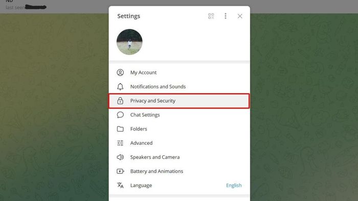 Hướng dẫn thay đổi mật khẩu Telegram trên máy tính - bước 2