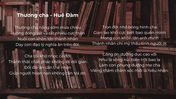 Bài thơ cảm động về ngày của cha