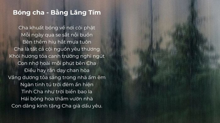Những dấu ấn đậm nét trong bài thơ ngày của cha