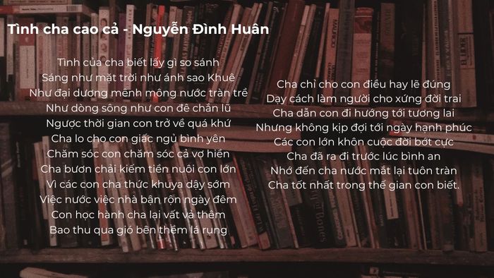 Góc nhìn mới về những bài thơ về sự hy sinh của cha