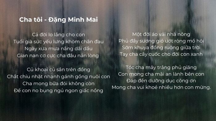 Thơ về ngày của cha mang lại ý nghĩa sâu sắc