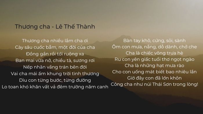 Thơ lục bát ngày của cha
