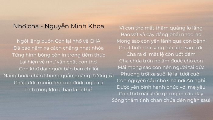Bài thơ hay về cha đầy suy tư