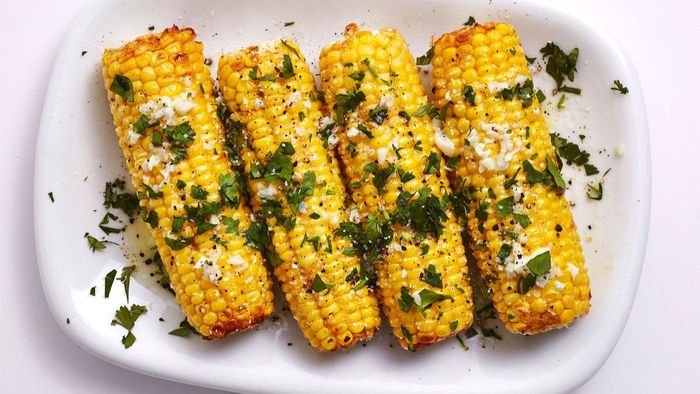 Món ăn vặt từ nồi chiên không dầu - Bắp nướng mỡ hành