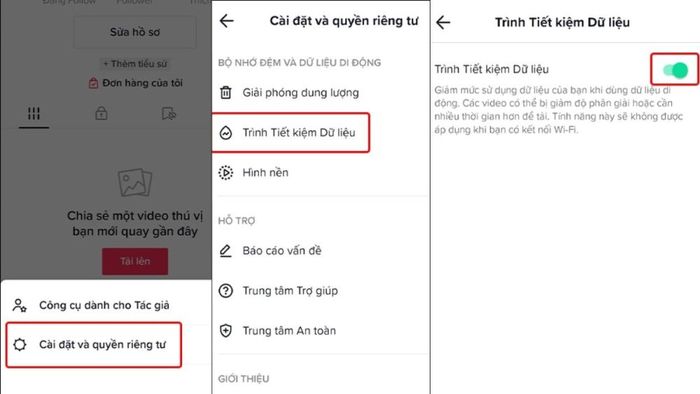 Ngừng sử dụng tính năng tiết kiệm dữ liệu để đăng video TikTok không bị mờ