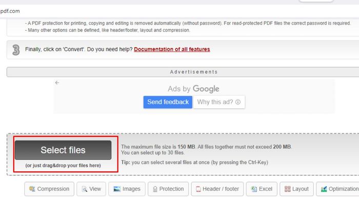 Hướng dẫn chuyển đổi file XML sang PDF bằng Online2PDF, bước thứ hai