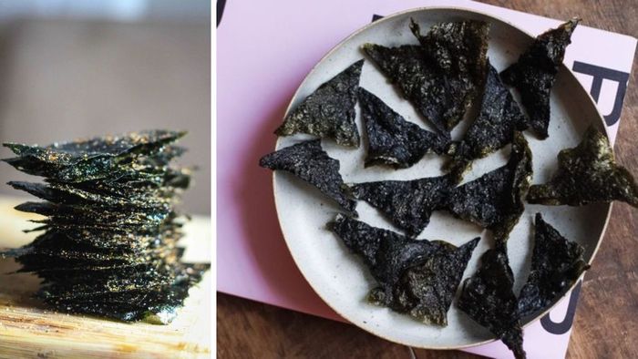 Bước 3 trong cách làm rong biển sấy bằng nồi chiên không dầu