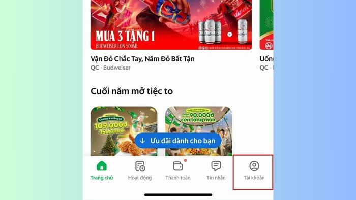 Hướng dẫn xóa tài khoản Grab tạm thời - Bước 1