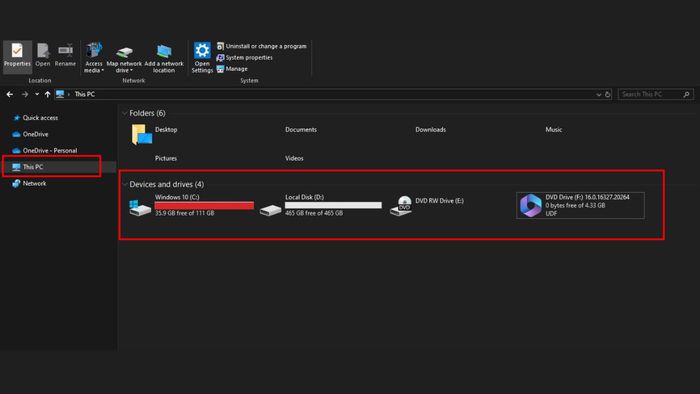 Cách kiểm tra dung lượng ổ cứng trên máy tính Windows