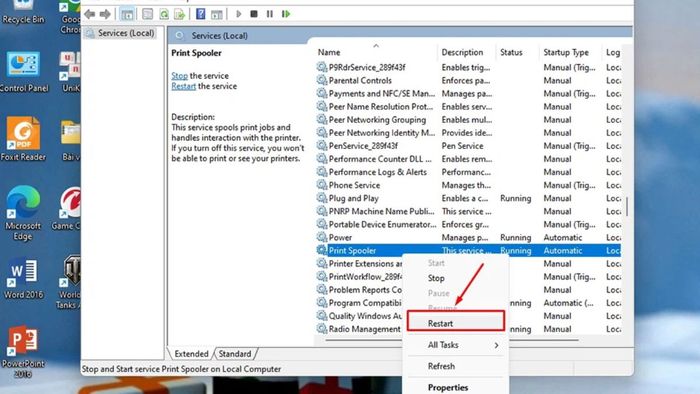 Khắc phục lỗi 0x00011b thông qua Print Spooler - Bước 3