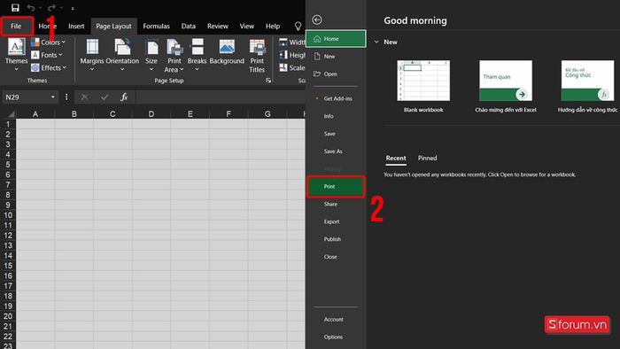 Cách sửa lỗi in không hết trang trong Excel bằng cách điều chỉnh chế độ in - Bước 1