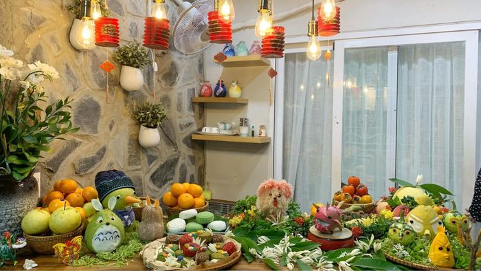 Mẫu mâm ngũ quả Trung thu giản dị và tinh tế