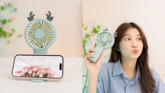 Quạt mini đi kèm giá đỡ điện thoại HL025