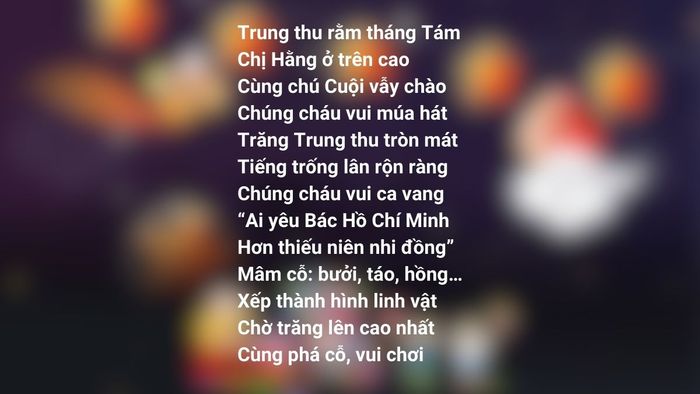 Bài thơ Trung thu dễ thuộc
