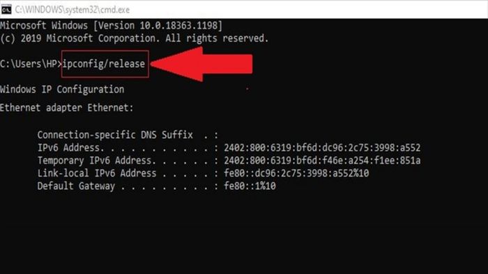 Khắc phục lỗi wifi limited access qua lệnh DOS bước 3