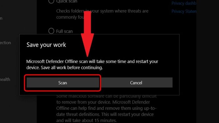 Quét virus để khắc phục lỗi kết nối wifi bị hạn chế – Bước 5