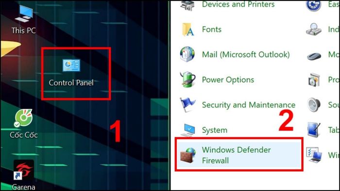 Vô hiệu hóa tường lửa để khắc phục lỗi wifi bị hạn chế – Bước 1