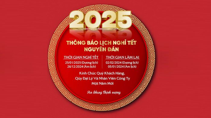 Banner Tết thông báo kỳ nghỉ Tết đầy ấn tượng, thu hút mọi ánh nhìn.