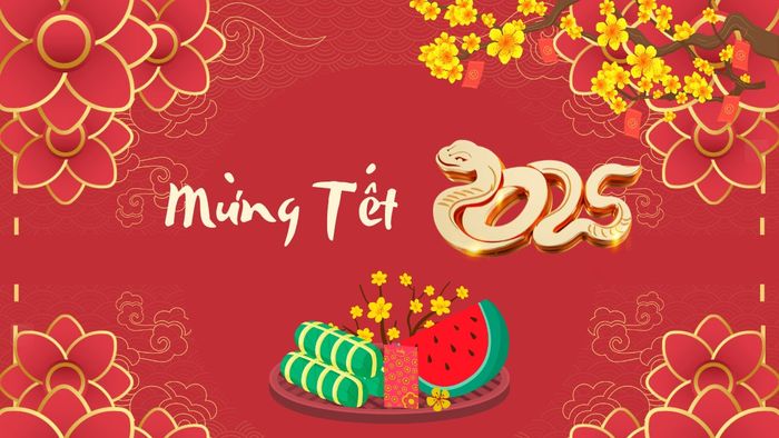 Banner Tết đẹp, hiện đại và sang trọng, tôn lên không khí mùa xuân.