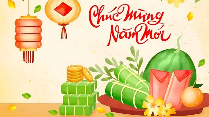 Banner Tết với những lời chúc ý nghĩa, truyền tải sự ấm áp của mùa xuân.