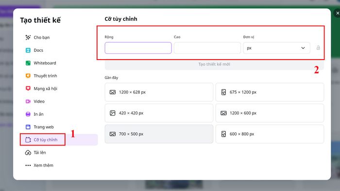 Cách tạo banner Tết trên Canva, bước 1 đơn giản và nhanh chóng.