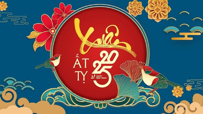 Banner Tết đẹp mắt với màu sắc nổi bật, tạo điểm nhấn ấn tượng trong mùa lễ hội.