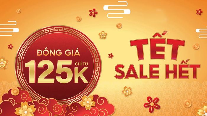 Banner Tết nổi bật với sắc đỏ rực rỡ, ấn tượng và đầy sức sống.
