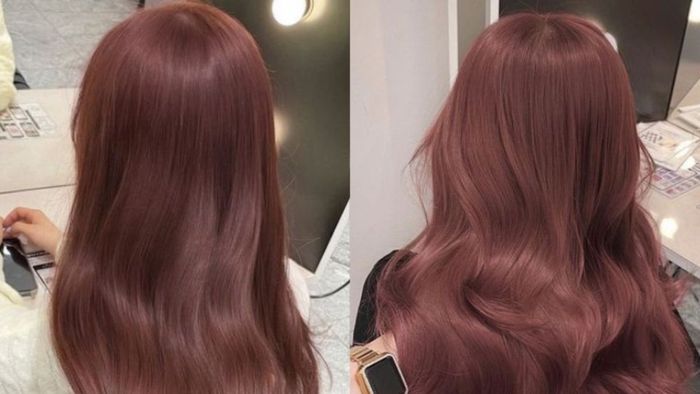 Sắc tóc nâu hồng ấm áp, nhẹ nhàng và đầy cuốn hút