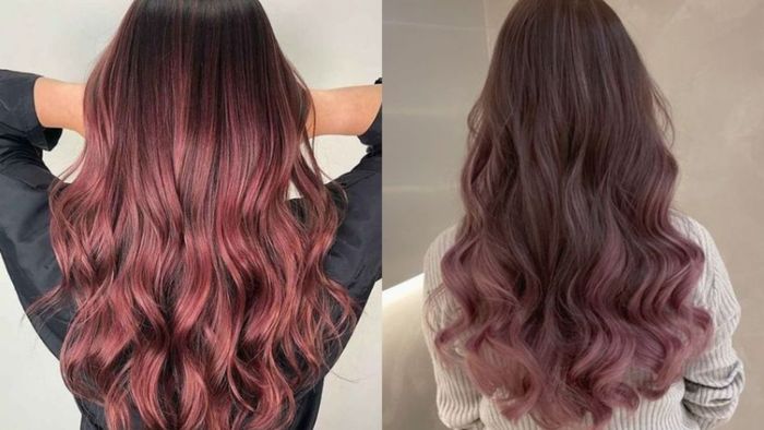 Nhuộm tóc ombre nâu hồng tạo sự thay đổi ấn tượng cho diện mạo