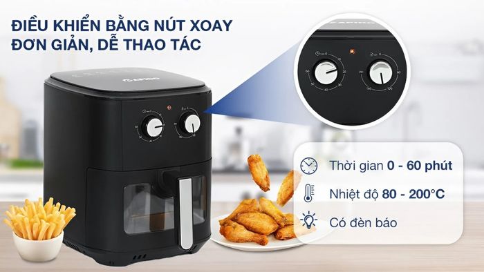 Nồi chiên không dầu Rapido 7L rất dễ sử dụng