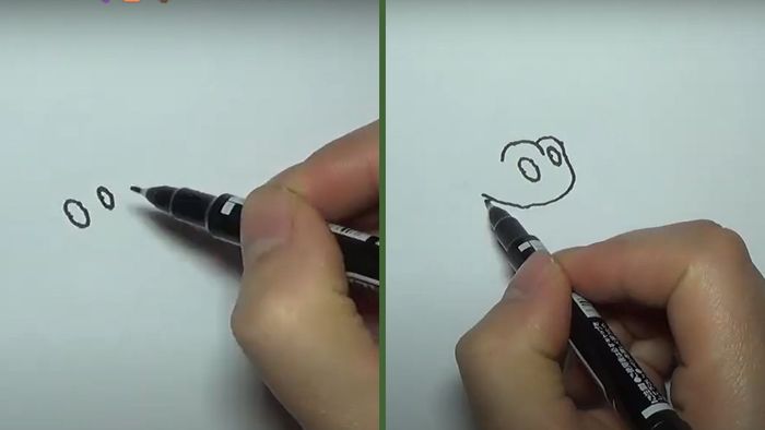 Vẽ cá sấu - Phác thảo đầu cá - Bước 1